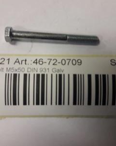 Hexagon head screw M5x50 DIN 931 8.8 galv